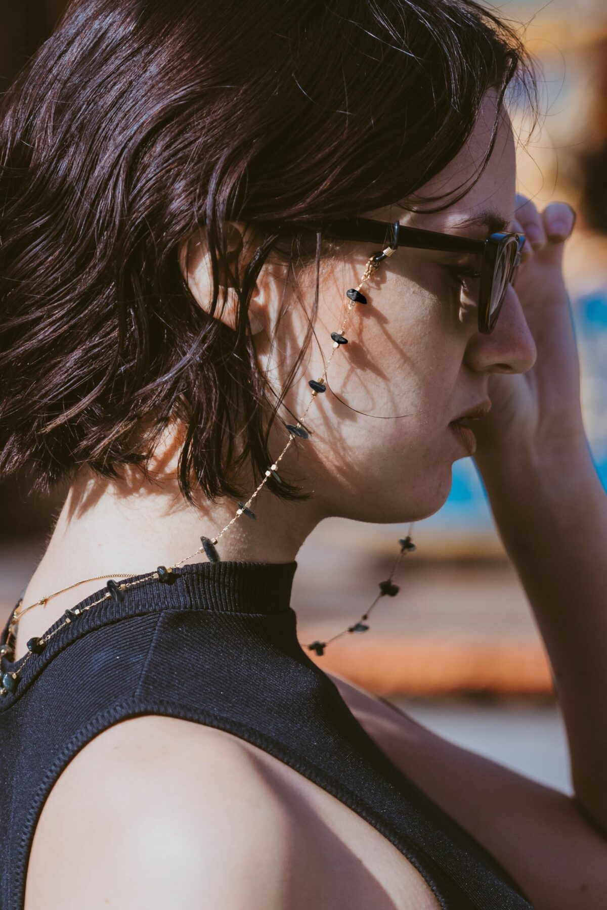 Glasses Chain for Women Eye Glasses Holders Around Neck Natural Crystal Eyeglasses Strap Sunglass Chains for Women - Image 3