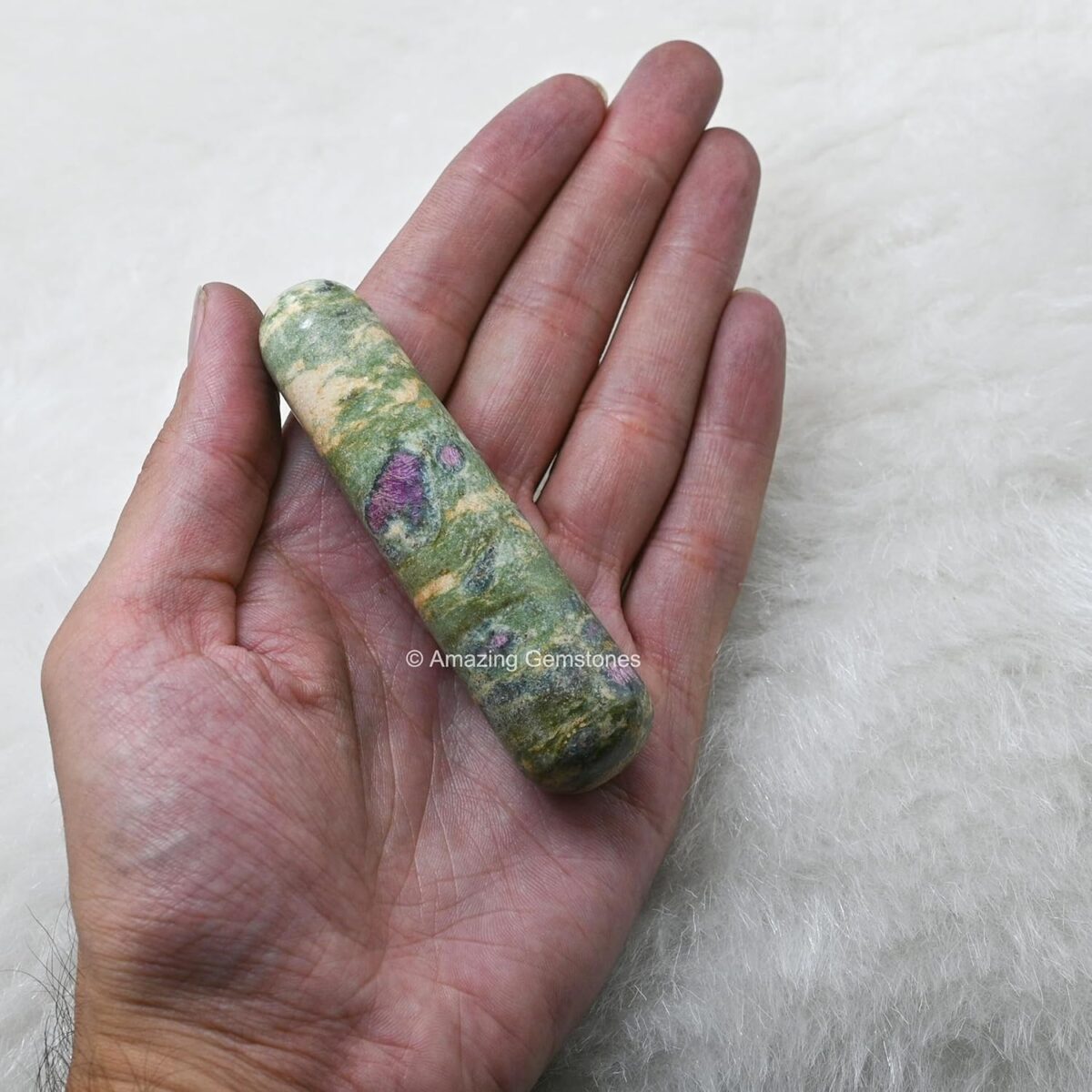 (Smooth) Ruby Fuchsite Crystal Wand Massage Stick - Pelvic Wand Gua Sha for Adults - Crystals and Healing Stones Massage Wands for Adults Gifts - Image 3