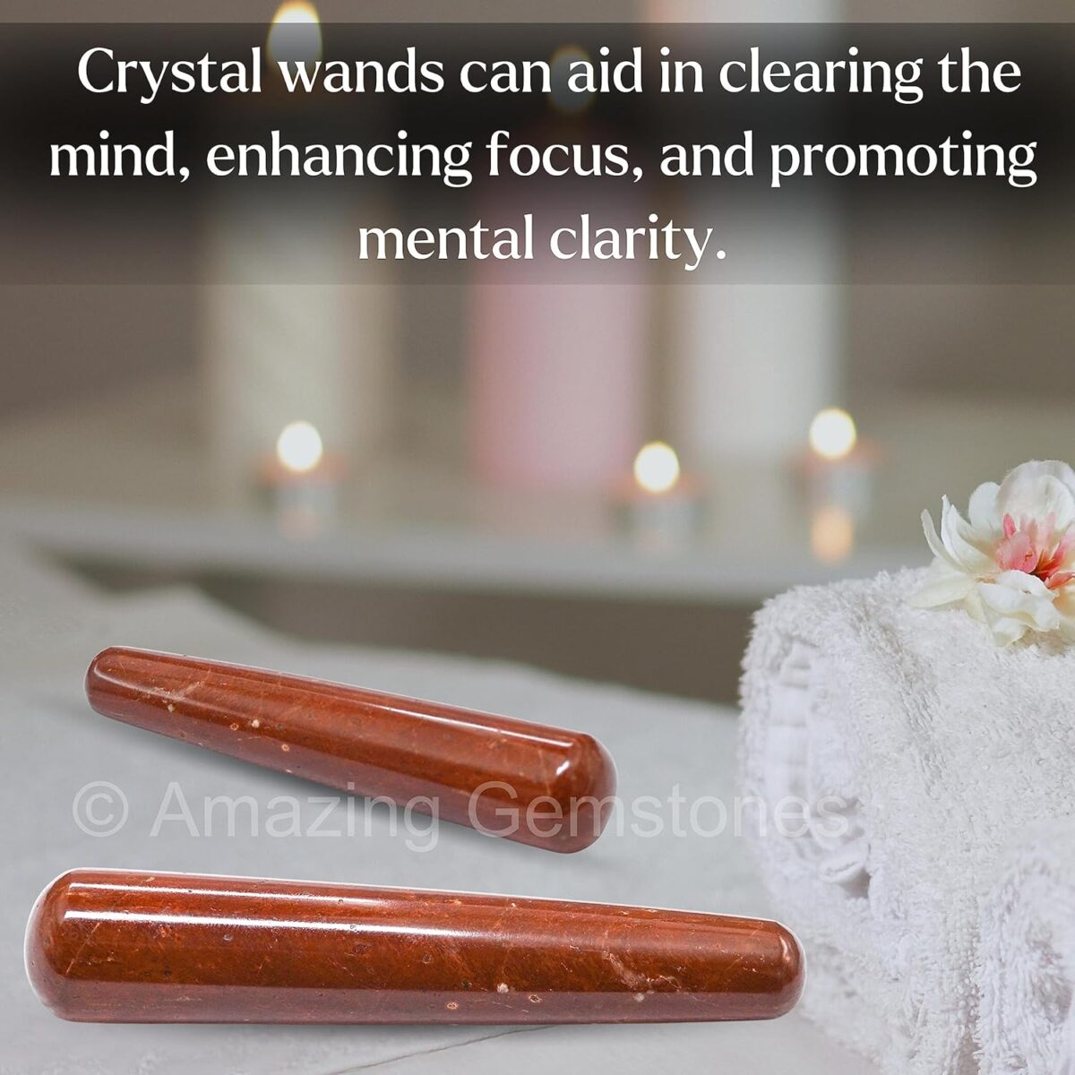 (Smooth) Red Jasper Crystal Wand Massage Stick - Pelvic Wand Gua Sha for Adults - Crystals and Healing Stones Massage Wands for Adults Gifts - Image 7