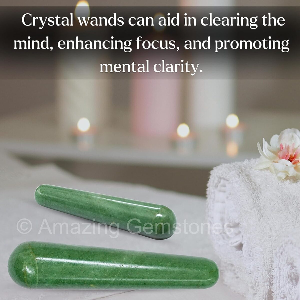 (Smooth) Green Aventurine Crystal Wand Massage Stick - Pelvic Wand Gua Sha for Adults - Crystals and Healing Stones Massage Wands for Adults Gifts - Image 7