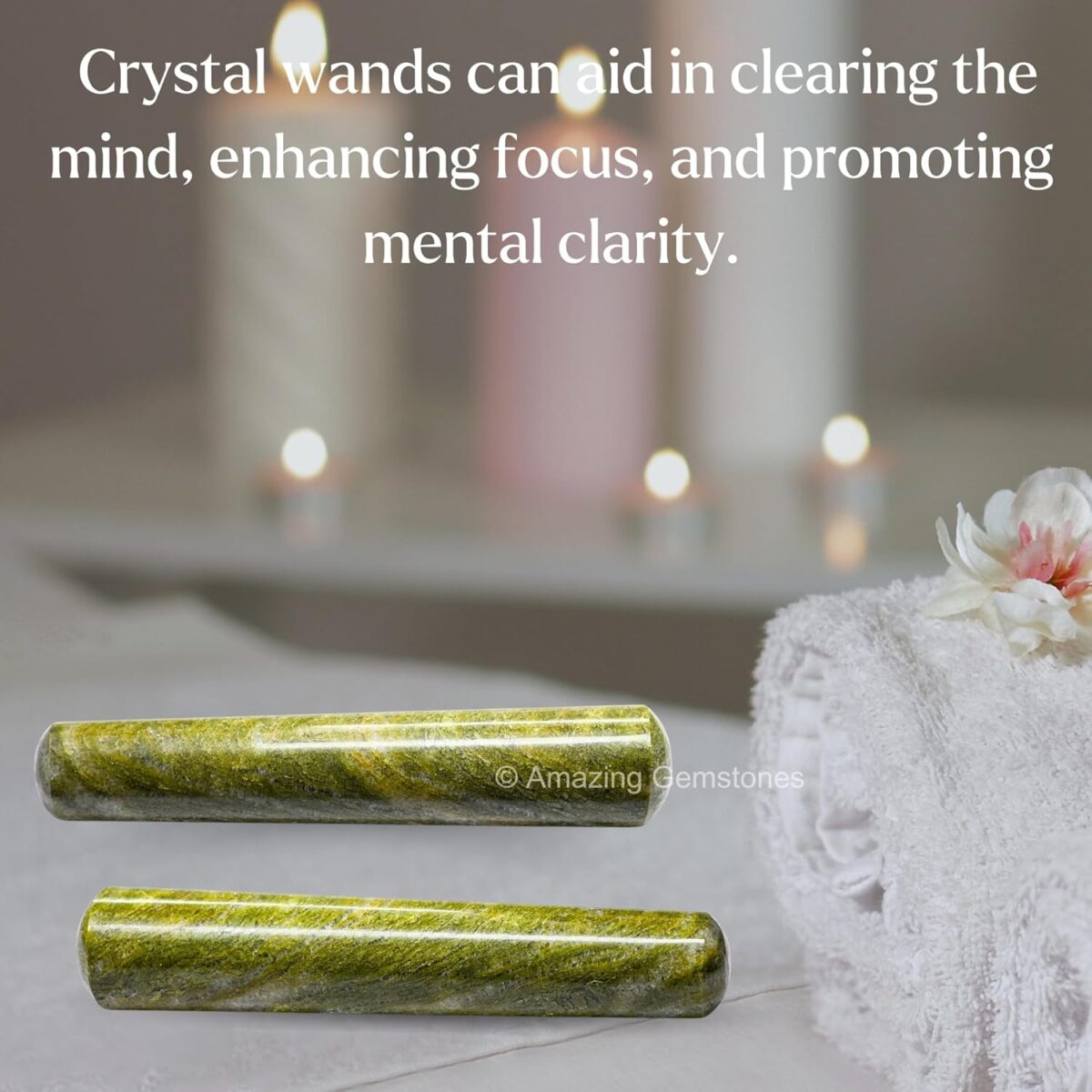 (Smooth) Vesuvianite Crystal Wand Massage Stick - Pelvic Wand Gua Sha for Adults - Crystals and Healing Stones Massage Wands for Adults Gifts - Image 7