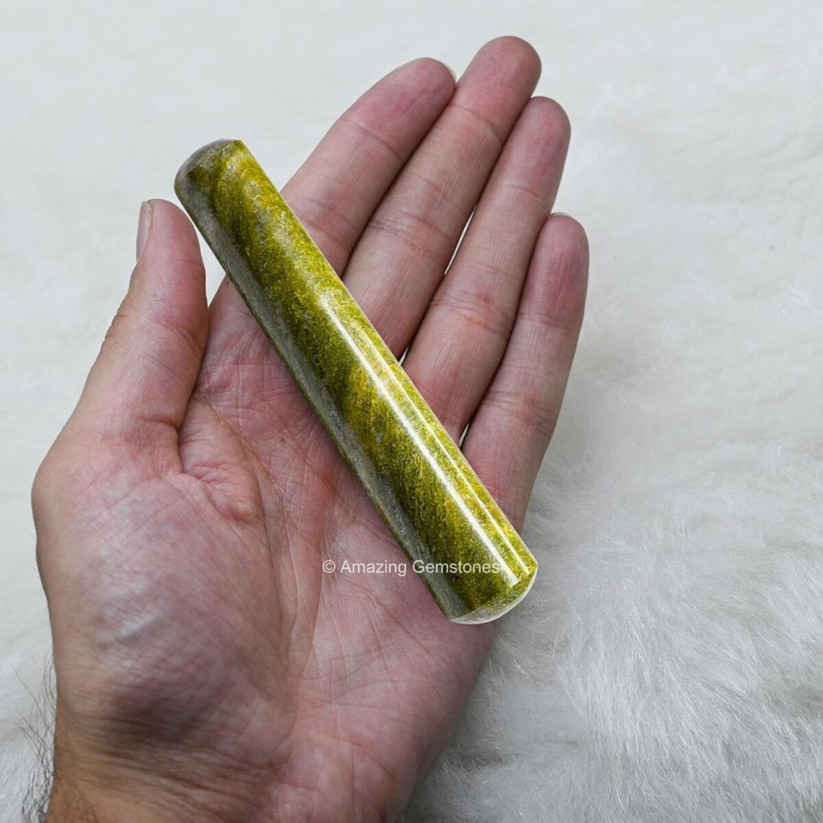 (Smooth) Vesuvianite Crystal Wand Massage Stick - Pelvic Wand Gua Sha for Adults - Crystals and Healing Stones Massage Wands for Adults Gifts - Image 5