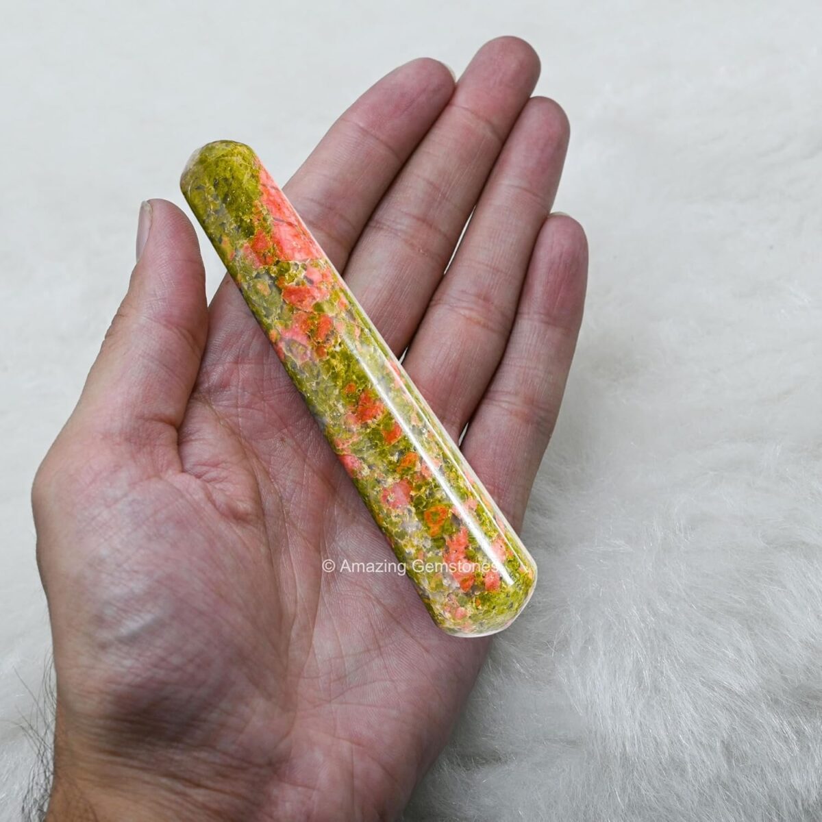 (Smooth) Unakite Crystal Wand Massage Stick - Pelvic Wand Gua Sha for Adults - Crystals and Healing Stones Massage Wands for Adults Gifts - Image 5