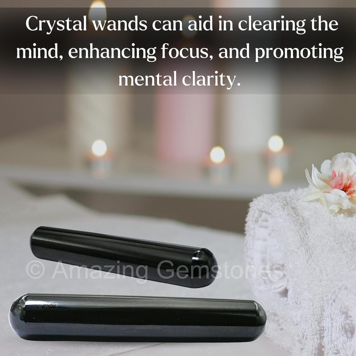 (Smooth) Black Agate Crystal Wand Massage Stick - Pelvic Wand Gua Sha for Adults - Crystals and Healing Stones Massage Wands for Adults Gifts - Image 7