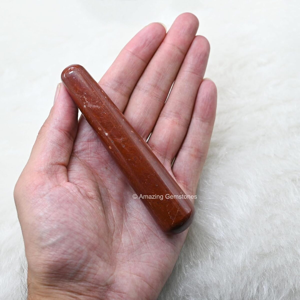 (Smooth) Red Jasper Crystal Wand Massage Stick - Pelvic Wand Gua Sha for Adults - Crystals and Healing Stones Massage Wands for Adults Gifts - Image 3