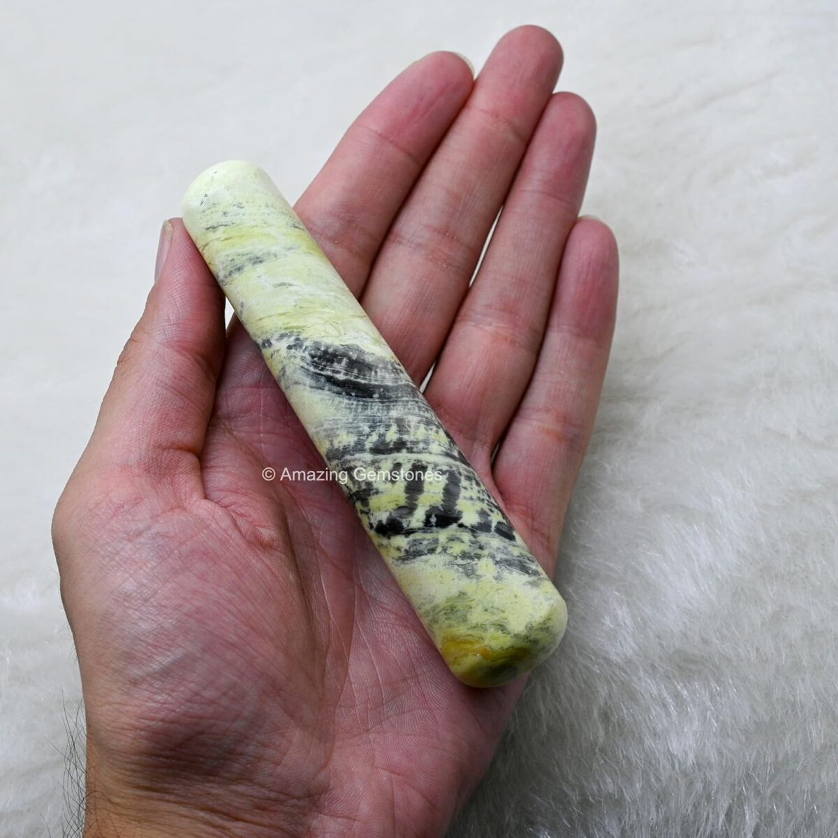 (Smooth) Serpentine Crystal Wand Massage Stick - Pelvic Wand Gua Sha for Adults - Crystals and Healing Stones Massage Wands for Adults Gifts - Image 3