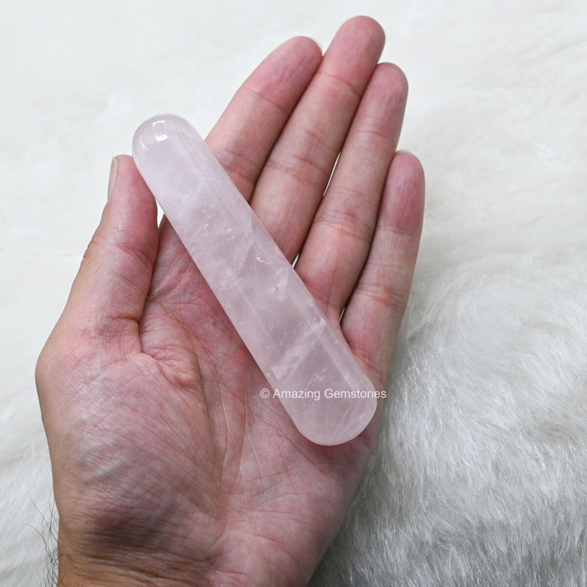 (Smooth) Rose Quartz Crystal Wand Massage Stick - Pelvic Wand Gua Sha for Adults - Crystals and Healing Stones Massage Wands for Adults Gifts - Image 3