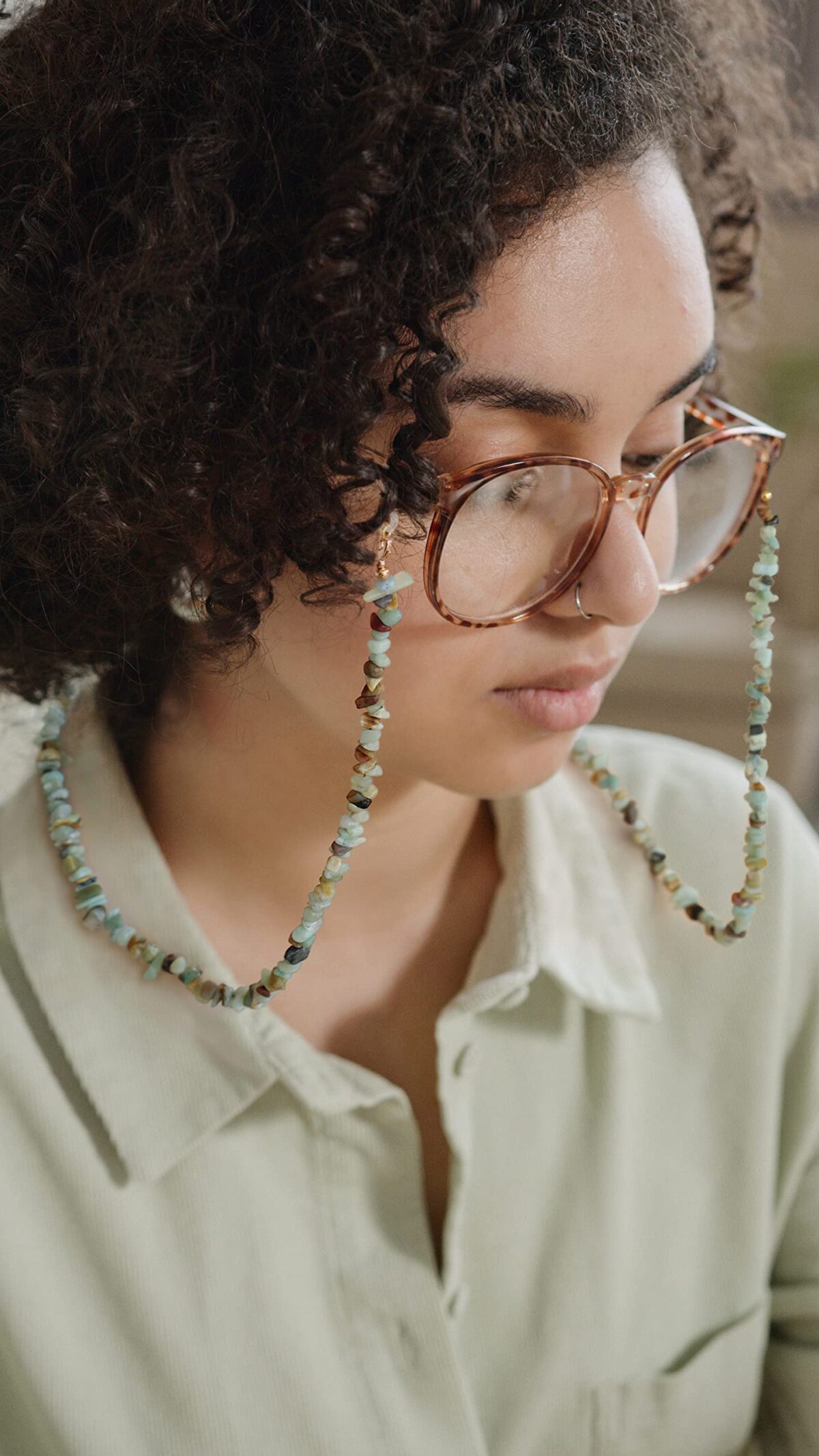 PEARLADA 18K Gold Eyeglass Chain Sunglasses Strap Holder Reading Glasses Retainer Gold Beaded Chain String Cord Lanyard - Image 3