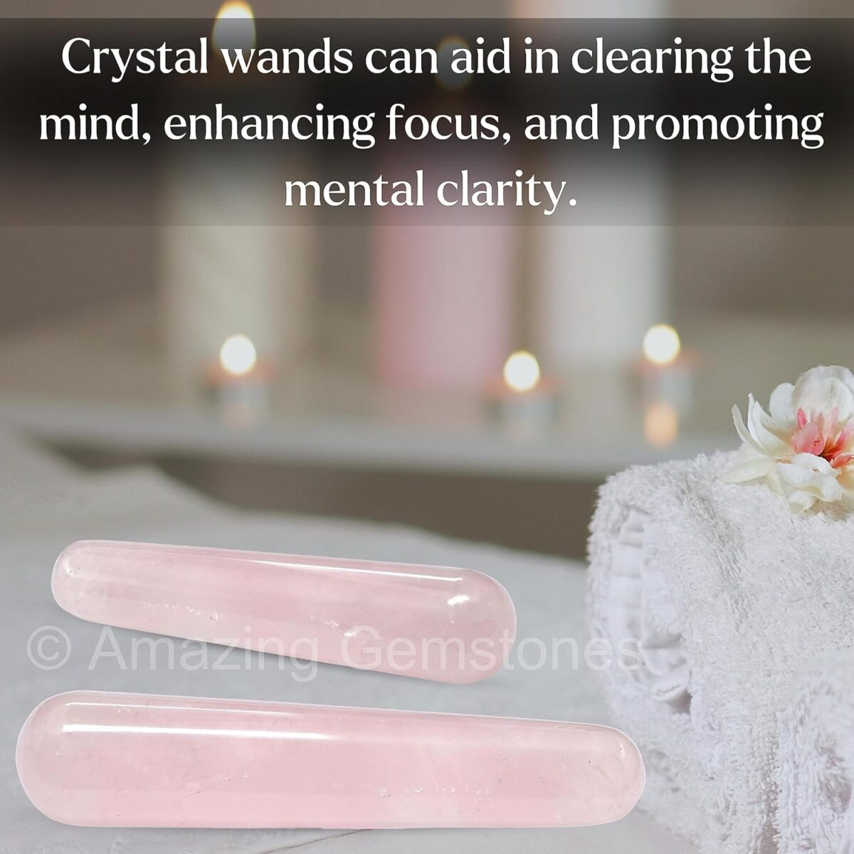 (Smooth) Rose Quartz Crystal Wand Massage Stick - Pelvic Wand Gua Sha for Adults - Crystals and Healing Stones Massage Wands for Adults Gifts - Image 7