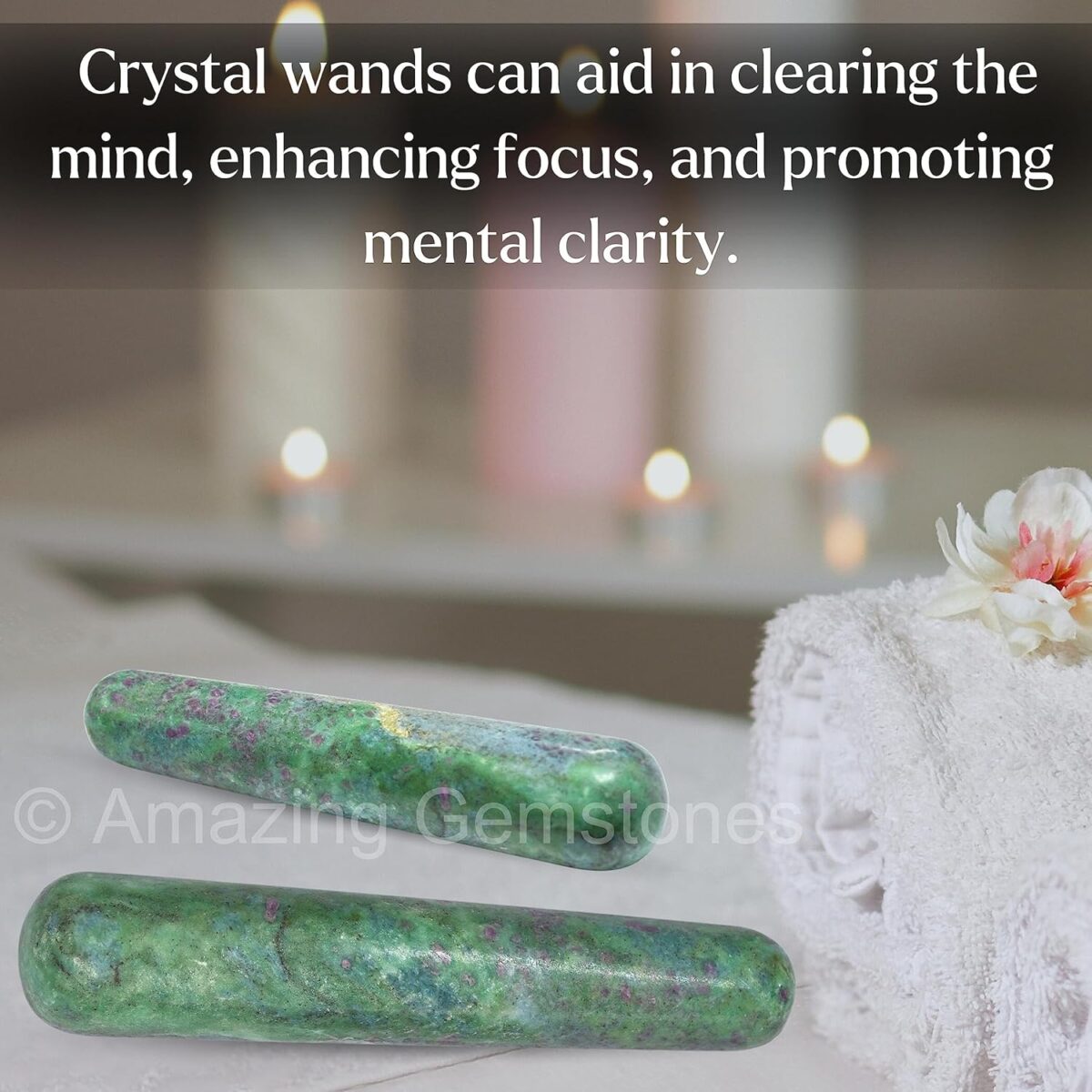 (Smooth) Ruby Fuchsite Crystal Wand Massage Stick - Pelvic Wand Gua Sha for Adults - Crystals and Healing Stones Massage Wands for Adults Gifts - Image 7