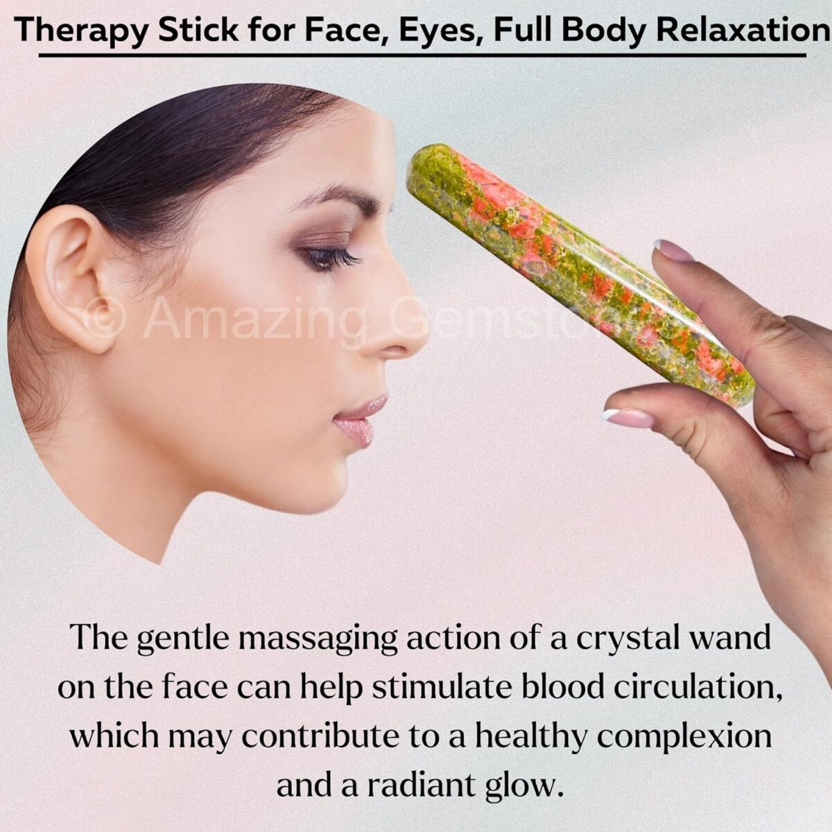 (Smooth) Unakite Crystal Wand Massage Stick - Pelvic Wand Gua Sha for Adults - Crystals and Healing Stones Massage Wands for Adults Gifts - Image 6