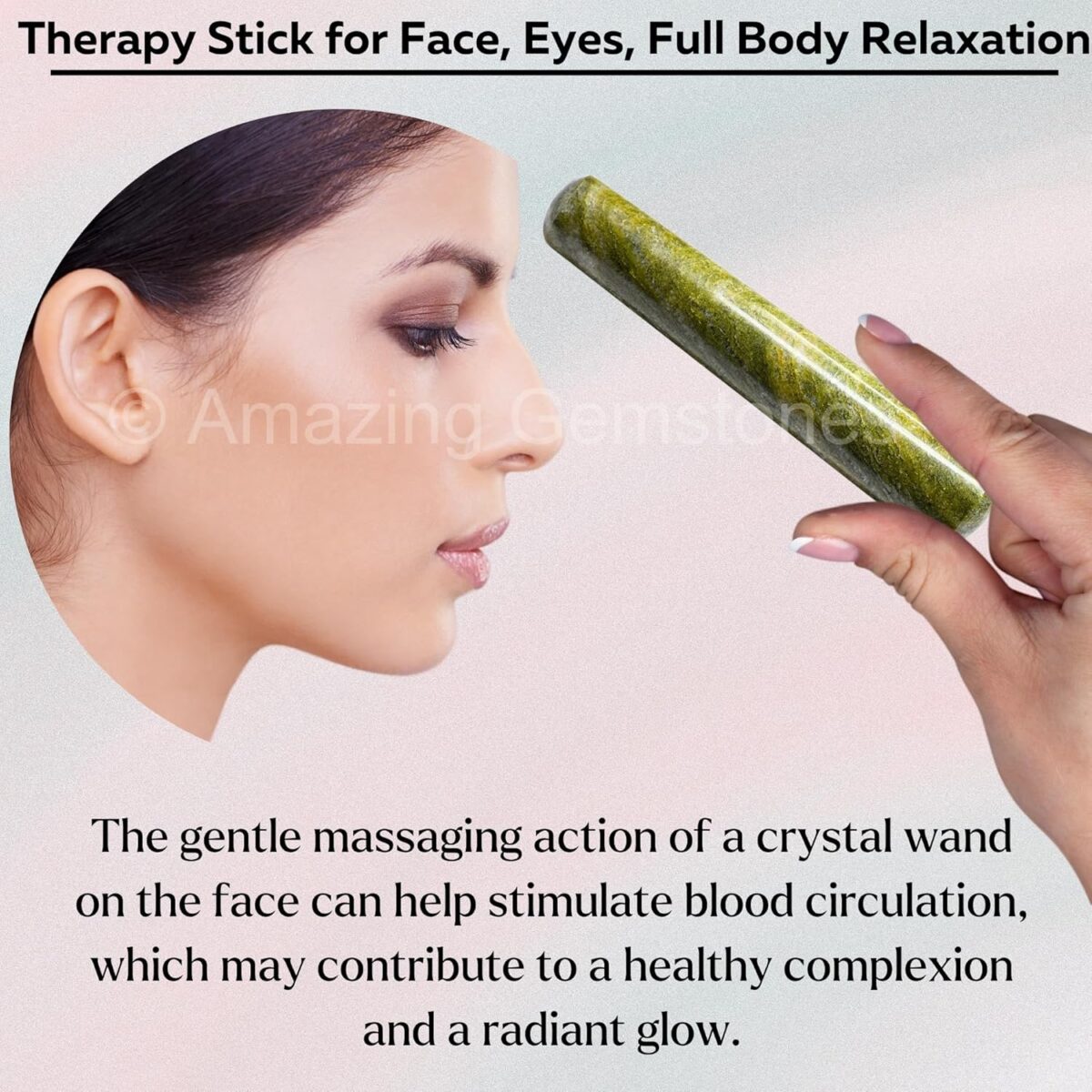 (Smooth) Vesuvianite Crystal Wand Massage Stick - Pelvic Wand Gua Sha for Adults - Crystals and Healing Stones Massage Wands for Adults Gifts - Image 6