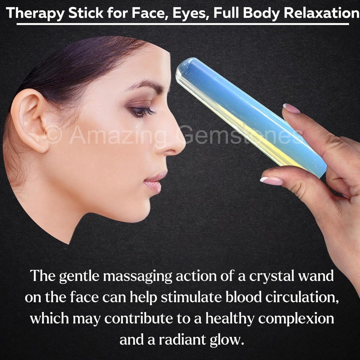 (Smooth) Opalite Crystal Wand Massage Stick - Pelvic Wand Gua Sha for Adults - Crystals and Healing Stones Massage Wands for Adults Gifts - Image 6