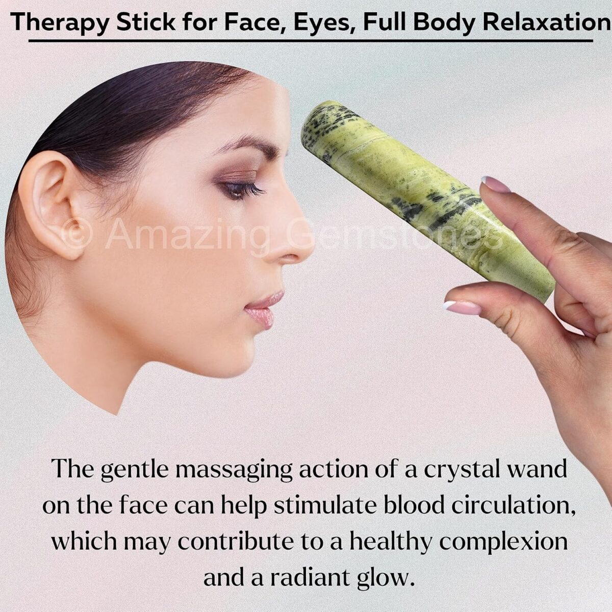 (Smooth) Serpentine Crystal Wand Massage Stick - Pelvic Wand Gua Sha for Adults - Crystals and Healing Stones Massage Wands for Adults Gifts - Image 6