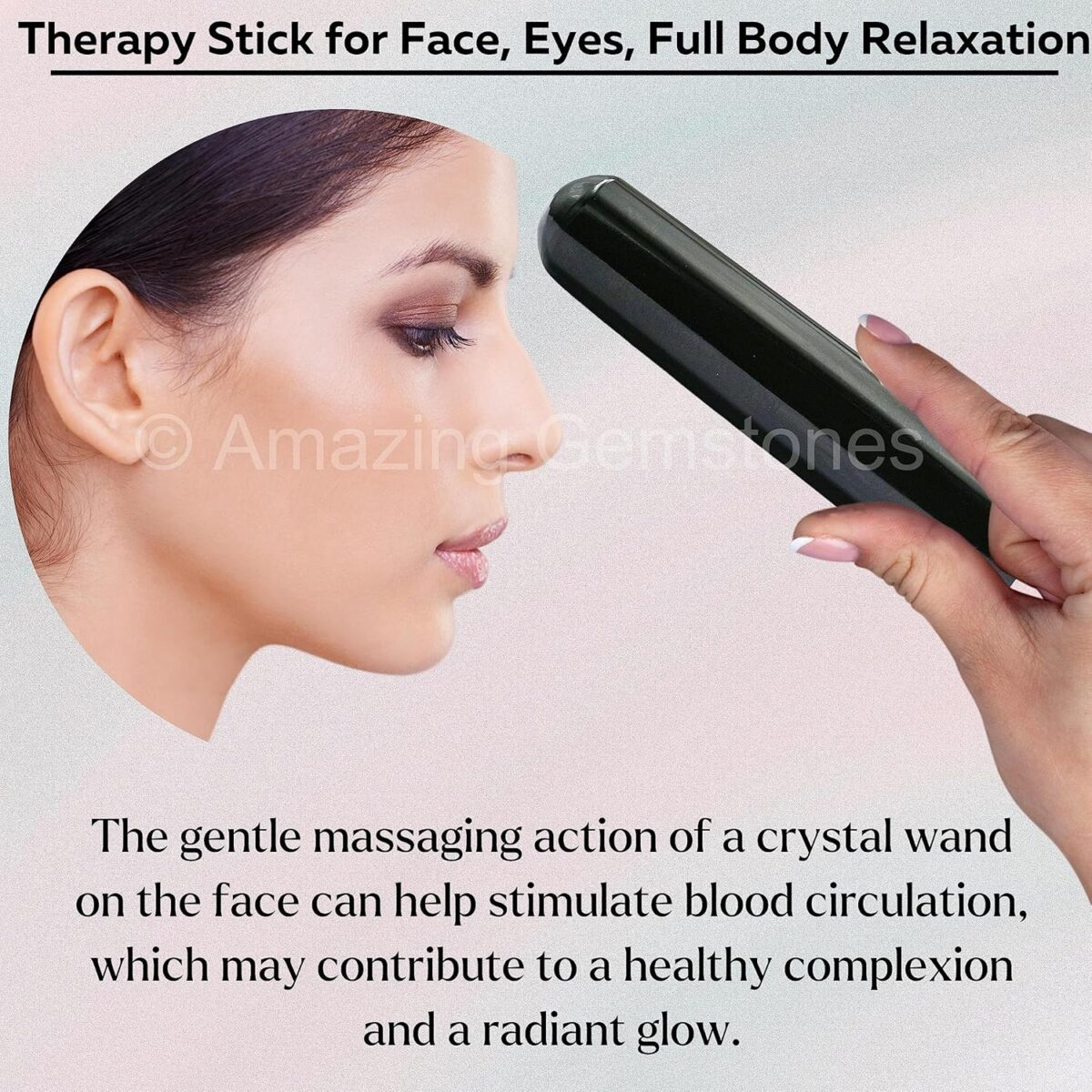 (Smooth) Black Agate Crystal Wand Massage Stick - Pelvic Wand Gua Sha for Adults - Crystals and Healing Stones Massage Wands for Adults Gifts - Image 6