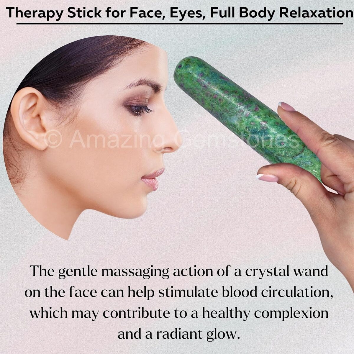 (Smooth) Ruby Fuchsite Crystal Wand Massage Stick - Pelvic Wand Gua Sha for Adults - Crystals and Healing Stones Massage Wands for Adults Gifts - Image 6