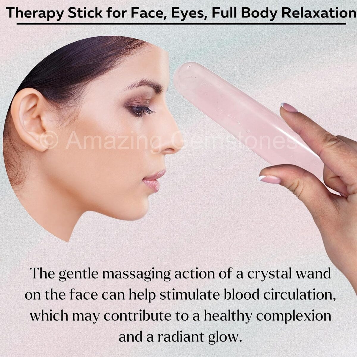 (Smooth) Rose Quartz Crystal Wand Massage Stick - Pelvic Wand Gua Sha for Adults - Crystals and Healing Stones Massage Wands for Adults Gifts - Image 6