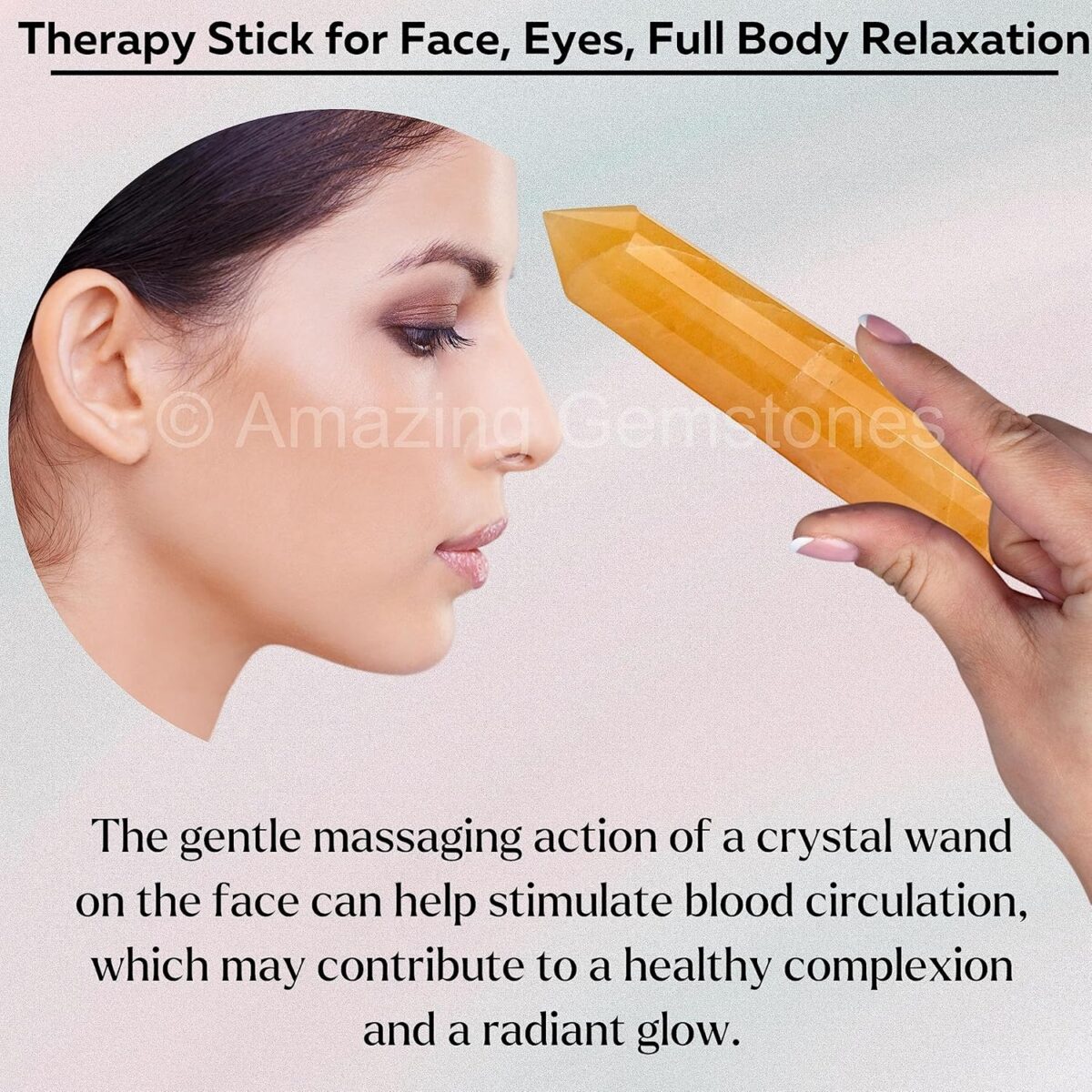 (Pointed) Yellow Aventurine Crystal Wand Massage Stick - Pelvic Wand Gua Sha for Adults - Crystals and Healing Stones Massage Wands for Adults Gifts - Image 6